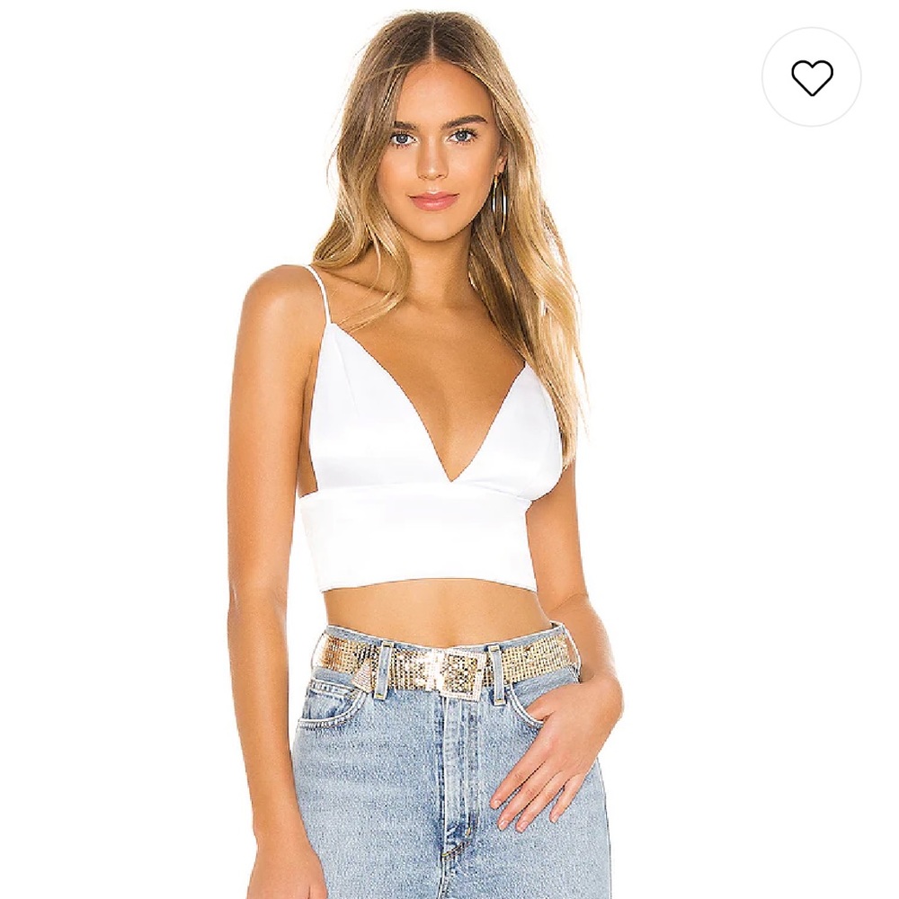 Superdown - Gene Satin Top in White